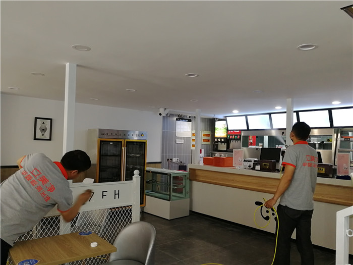 我公司完成某连锁餐饮门店除甲醛除异味治理工程